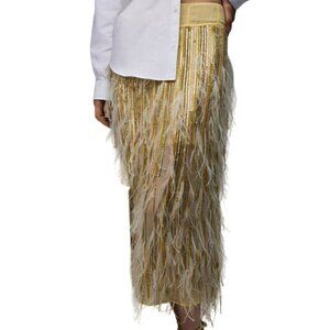 ZARA FEATHERED CRYSTAL SKIRT LIMITED EDITION